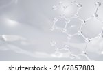 Abstract background hexagons design. science cosmetic technology. concept skin care cosmetics solution. 3d rendering.