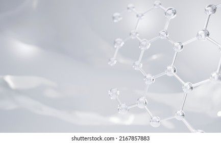 Abstract background hexagons design  science cosmetic technology  concept skin care cosmetics solution  3d rendering 