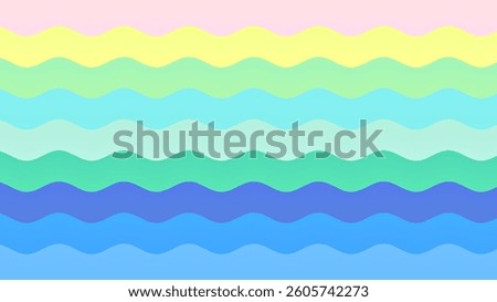 Abstract Background with Horizontally Layered Gradient Wave Patterns