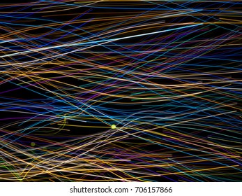 Abstract background, illuminated, neon line art flowing. 
