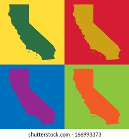 Abstract Background Illustration With Map - California