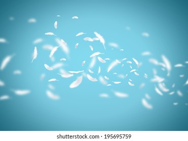 Abstract Background Image Of Feathers Flying In Air