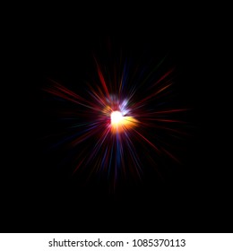 Abstract Background. Light Burst. Explosion of rays of light. Graphic illustration.