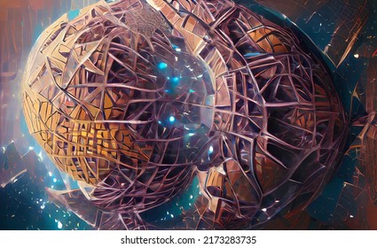 Abstract background like dyson sphere on space.