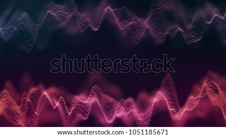 abstract background of line wave pulse with neon light effect