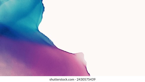 Abstract background: liquid color frame on a white surface. Template for letterhead, banner, poster with flowing watercolor pattern. Hand-drawn alcohol ink illustration in a minimalist style. - Powered by Shutterstock