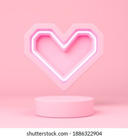Abstract background minimal style for branding product presentation on Valentine's day. Mock up scene with empty space. 3d rendering