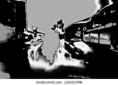 Abstract background. Monochrome texture. Image includes a effect the black and white tones.