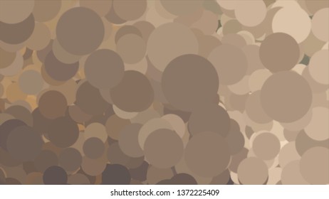 Abstract background with moving cloud of many circles of different colors. Animation. Brown, yellow, beige bubbles flowing in a circle, wide color spectrum.