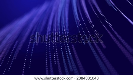 Abstract background of moving lines. Information space strip. Big data visualization. 3d