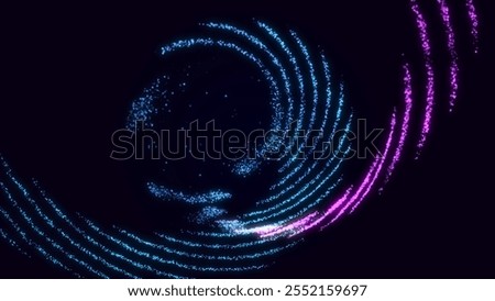 Abstract background of moving lines. Information space strip. Big data visualization. 3d