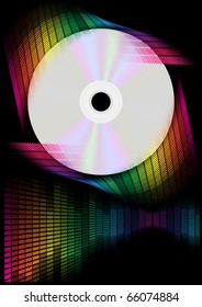 Abstract Background - Multicolor Equalizer and CD disc