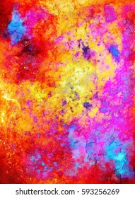 abstract background with multicolor space structures, crackles and spots.