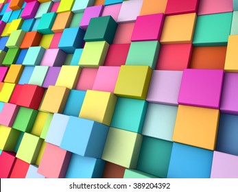 Abstract Background Multicolored Cubes Stock Illustration 389204392 ...