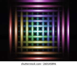 Abstract background with multi-colored intersecting lines