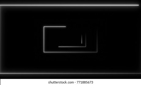 Abstract background with neon rectangles. 3d rendering