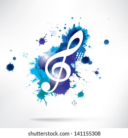 Abstract background notes and splatter