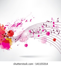Abstract background notes and splatter