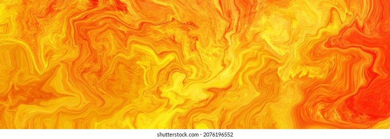 Abstract Background Painting Art With Yellow And Orange Hot Liquid Metal Texture Paint Brush For Thanksgiving Poster, Banner, Website, Phone Case Design.