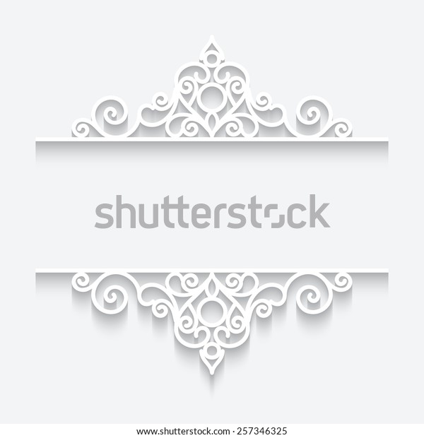 Abstract background with paper dividers,\
header, ornamental frame, raster\
illustration
