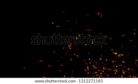 Abstract background of particles. Fire flying sparks. Burning red sparks. Fire. 4k background.