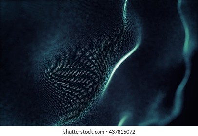 abstract background of particles. waves of particles 
