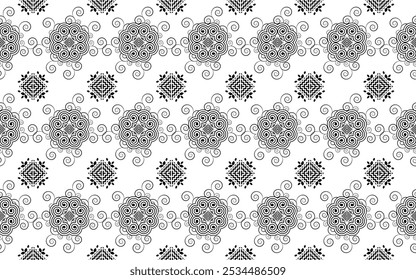 Abstract background, pattern, illustration design with ethnic Hmong motifs.