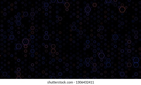 Abstract background pattern with a variety of hexagons.