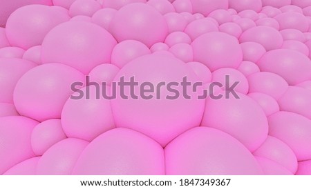 Abstract background of pink bubbles 3d illustration
