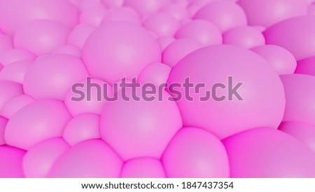 Abstract background of pink bubbles 3d illustration