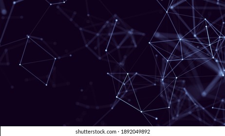 Abstract Background Of Plexus Lines. Network Of Lines. Connections. Technology Background. 3d Rendering.