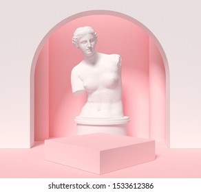 abstract background for product presentation  podium display  minimal pastel 3d scene  3d rendering 
