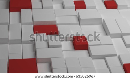 Abstract Background red box 3D rendering 3D illustration