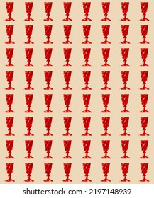 Abstract Background With Red Elements.  Elegant Abstract Texture In Retro Style With A Risograph Effect.  Pattern For Printing On Fabric, Wallpaper, Wrapping Paper.