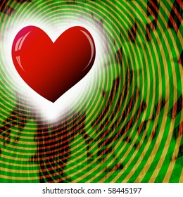 Abstract background with red heart
