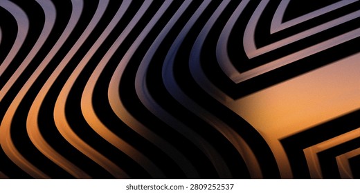 Abstract background with rhythmic flowing curves and smooth undulating lines. Soft warm gradient lighting creates elegant visual depth and sophisticated feel.