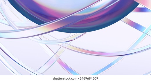 Abstract background with rounded lines, 3d render. 3D Illustration