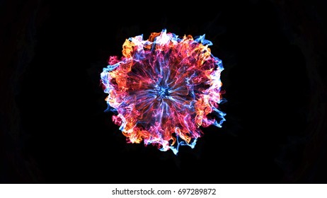 Abstract background with Shockwave explosion on black backdrop. 3d rendering