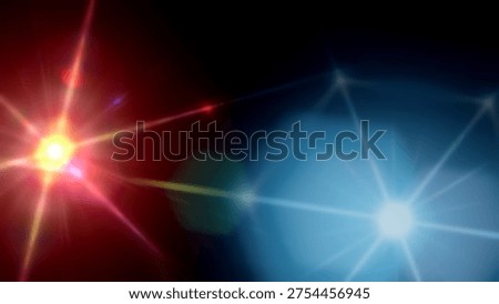Abstract background showing emanating light rays and lens flares creating vivid visual effects