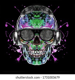 Abstract Background With Skull On Background