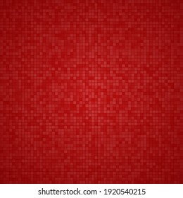 Abstract Background Of Small Squares Or Pixels In Red Colors