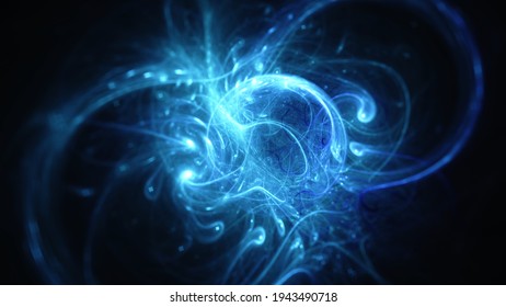 Abstract background, smooth multicolored lines on a black background. Design element. Soft lines. 3d rendering.