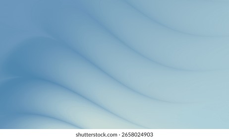 Abstract background with soft flowing waves and light blue gradient texture
