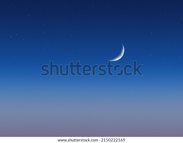 abstract background soft gradient night sky\
with moon and stars graphic for\
illustration