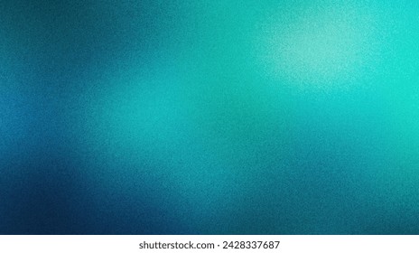 Abstract background with a soft grainy gradient from green to blue. Grainy gradients style, vintage noise, abstract background