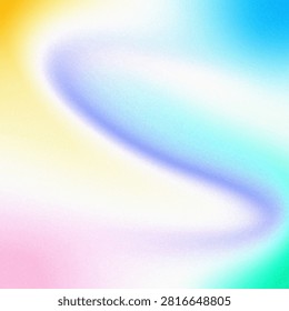 Abstract background with a soft, grainy texture and a curved gradient of yellow, blue, and green colors blending in a smooth, hazy composition.