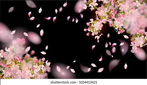 抽象的な背景に春の桜 春の桜の枝に落花 のイラスト素材 Shutterstock