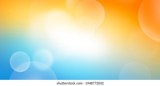 Abstract Background Summer Blue And Orange Color With Bokeh 