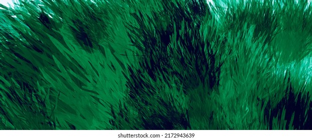 Abstract Background, Technique Made With Multicolored Watercolor Brush Strokes, Accent Dark Green Grass, Material For Business And Print 