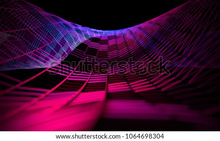 Abstract background of technology and science.Mesh or net with lines and geometrics shapes detail.3d illustration